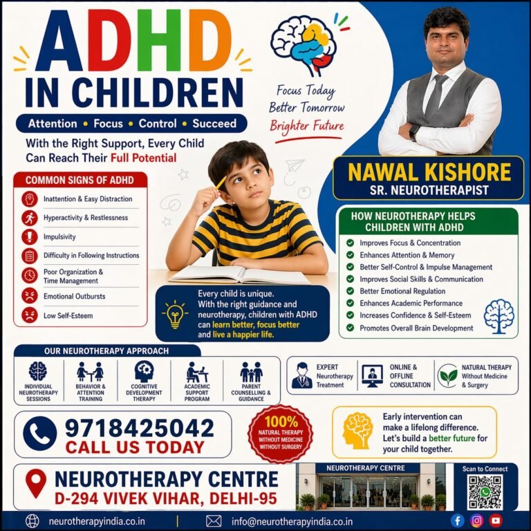 निराशा में आशा की एक किरण हैं “न्यूरोथैरेपी उपचार”ADHD| Attention Deficient Hyper Activity Disorder